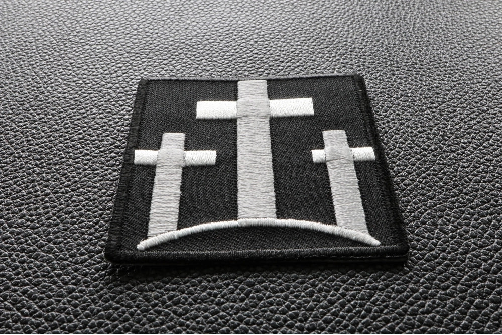 Three Crosses Christian Patch - A Timeless Symbol of Salvation ( 4 x 2 inche )
