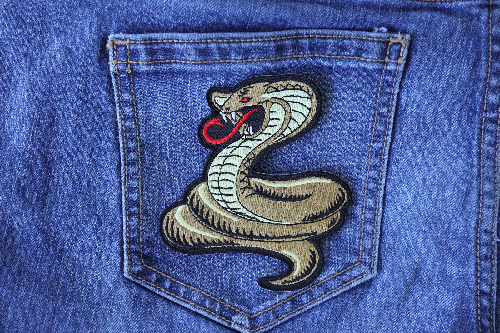 Cobra Embroidered Patch stitching detail