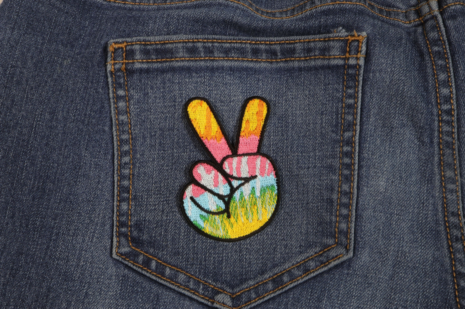 Colorful Peace Fingers Embroidered Patch product image 4