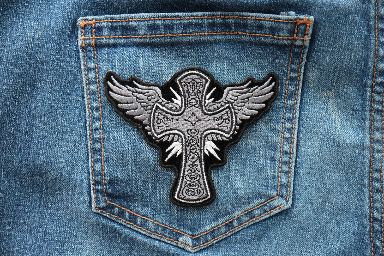 Christian Cross Wings Iron-On Embroidered Patch product image 5