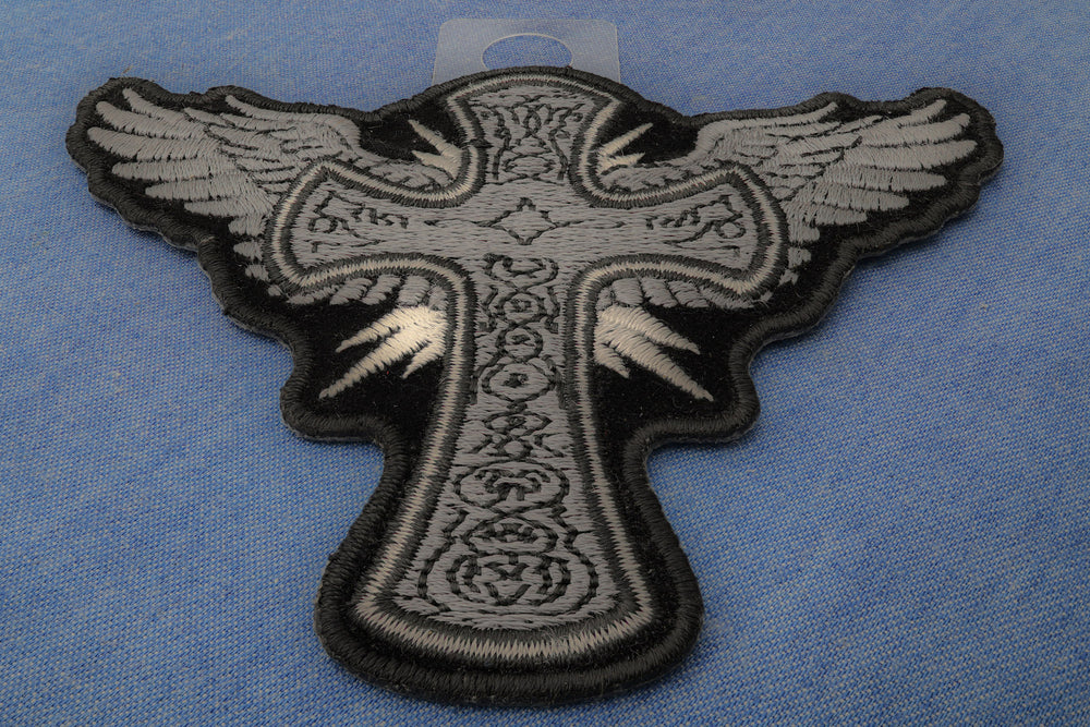 Christian Cross Wings Iron-On Embroidered Patch