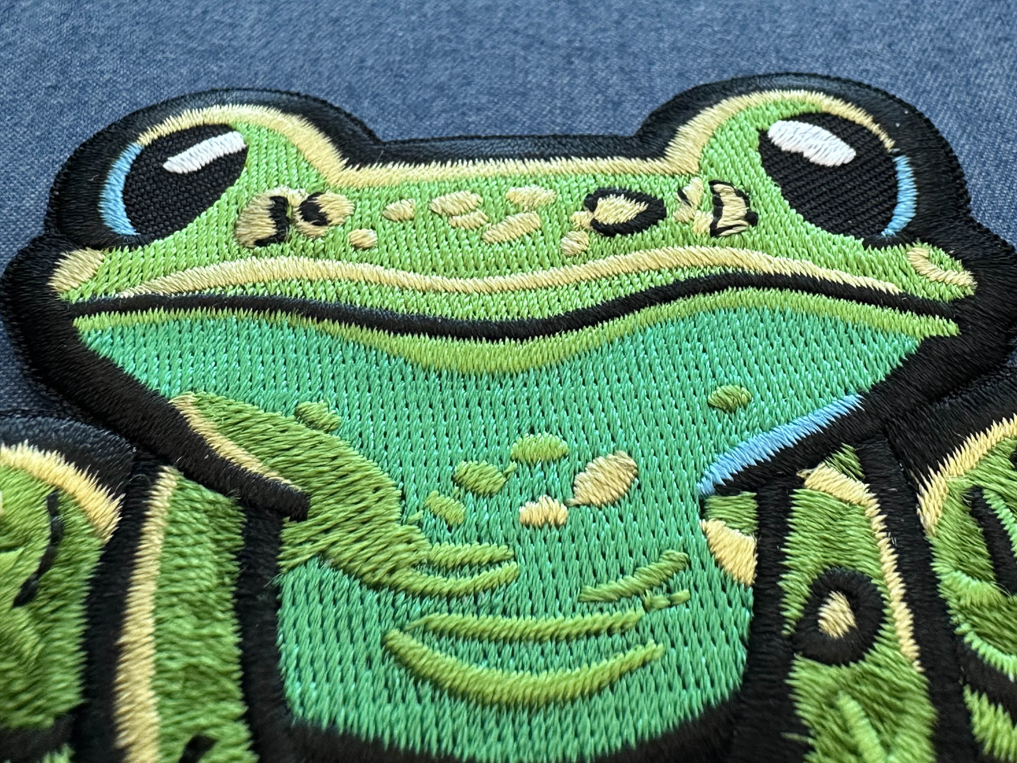 Cute Frog Iron-on Patch for Quirky and Unique Looks for jackets ( 4x3 Inches )