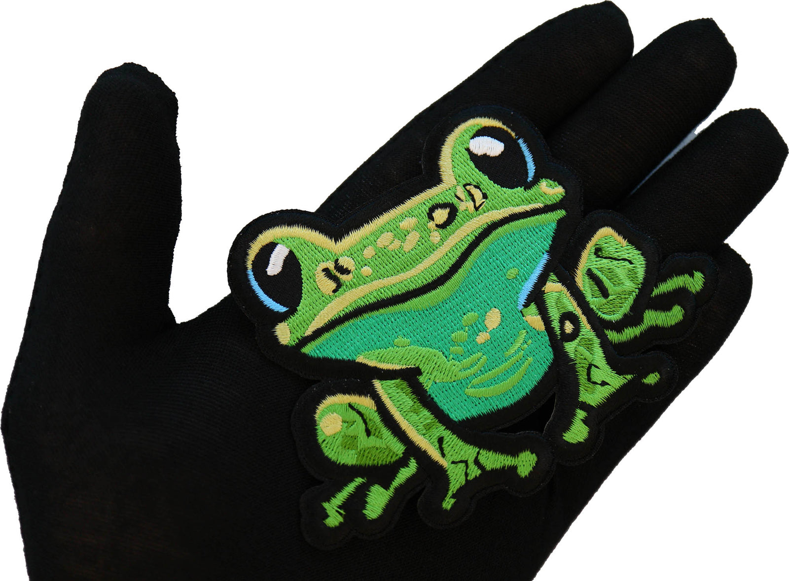 Cute Frog Embroidered Patch stitching detail