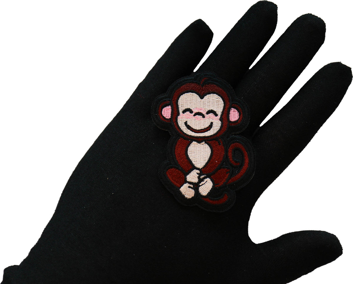 Cute Monkey Embroidered Patch stitching detail