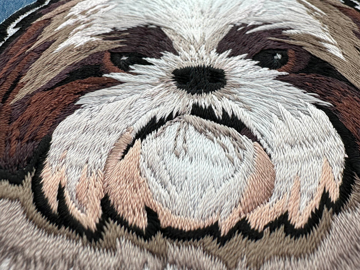Yeddie Shih Tzu Embroidered Patch close-up product view