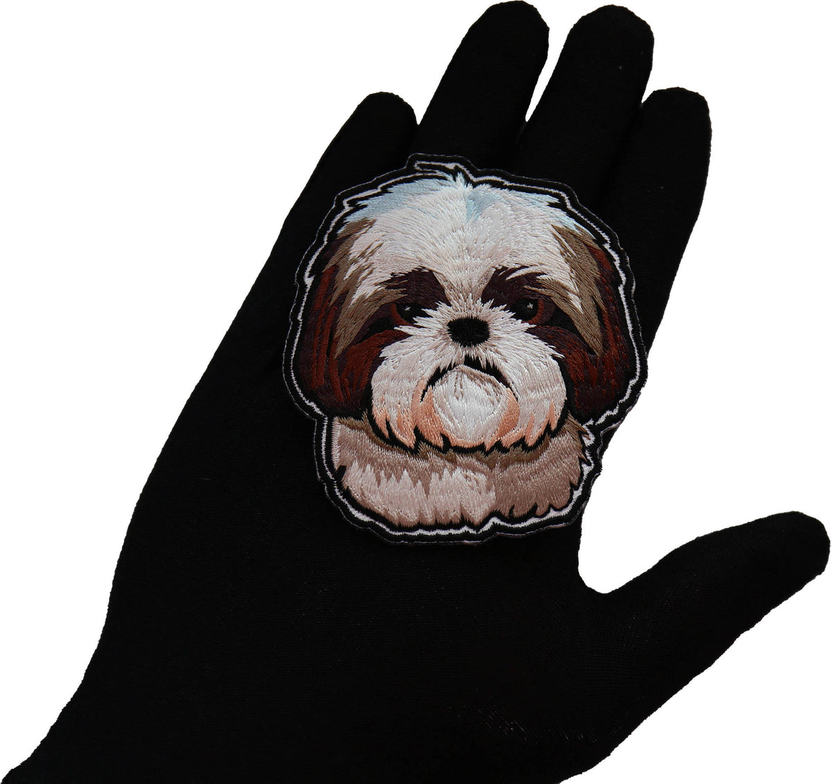 Yeddie Shih Tzu Embroidered Patch apparel application view