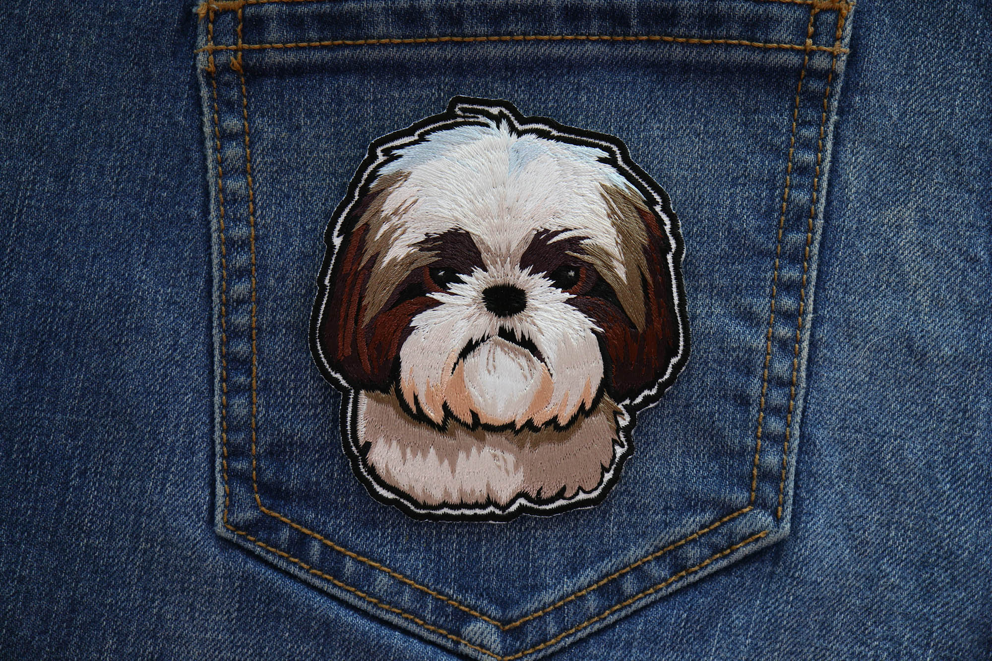 Adorable Yeddie Shih Tzu Animal Patch – Ideal for Dog Lovers ( 3 x 3.5 inches )