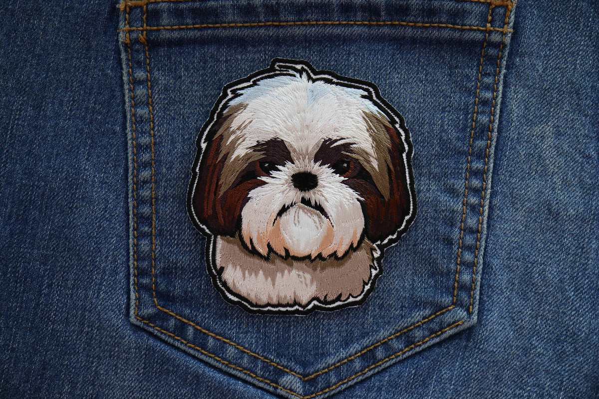 Yeddie Shih Tzu Embroidered Patch stitching detail