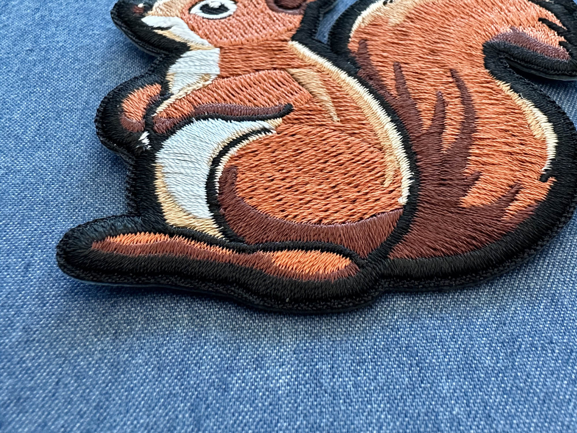 Cute Squirrel Patch – Delightful Woodland Animal Embroidery Patch ( 3x2 inches )