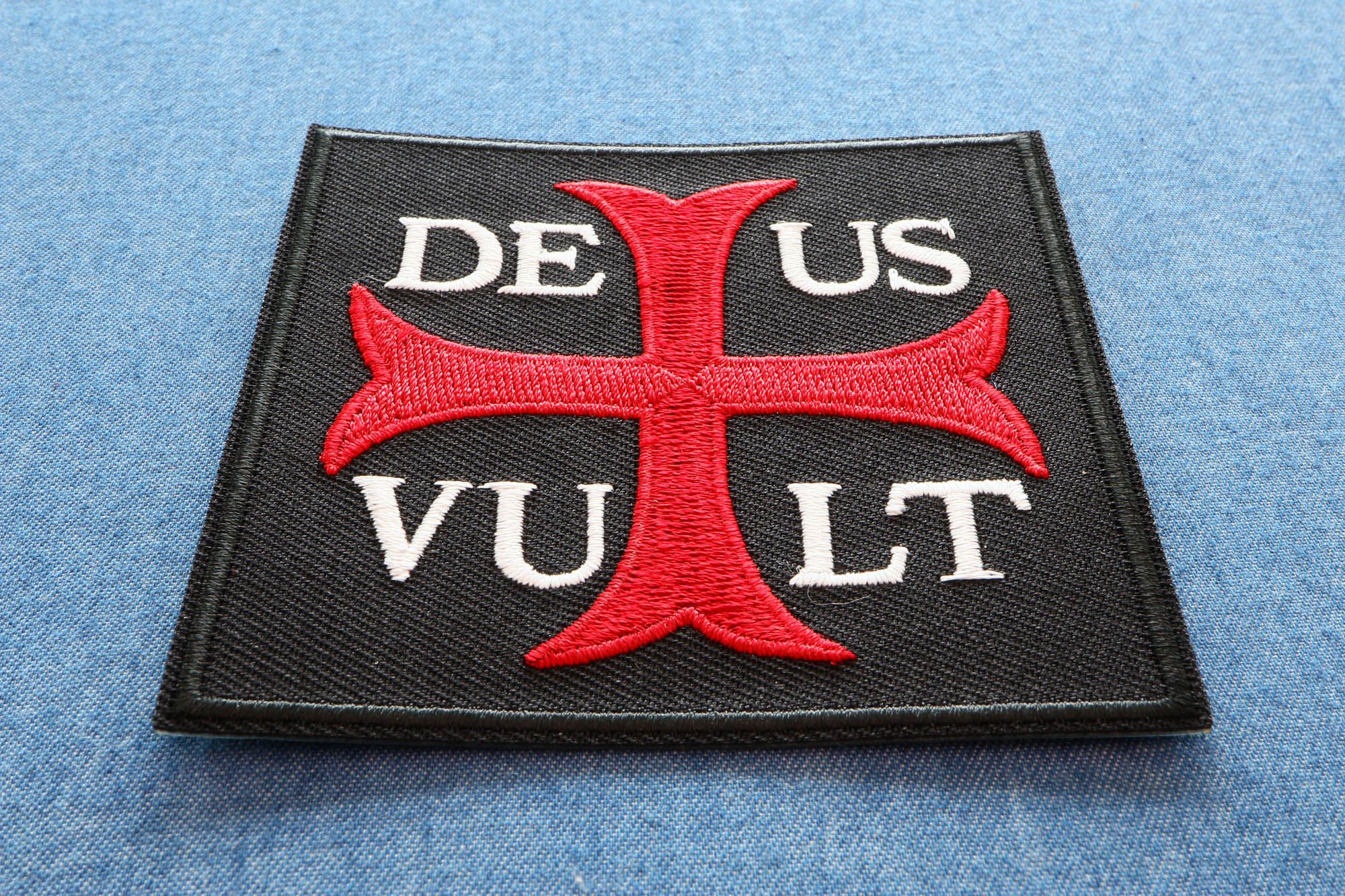Deus Vult GOD WILLS Patch - Bold Design for Strong Christian Beliefs( 4 x 3  inches )