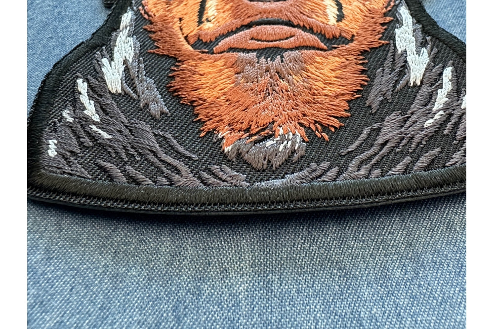 Power Rottweiler Embroidered Patch reverse and construction view