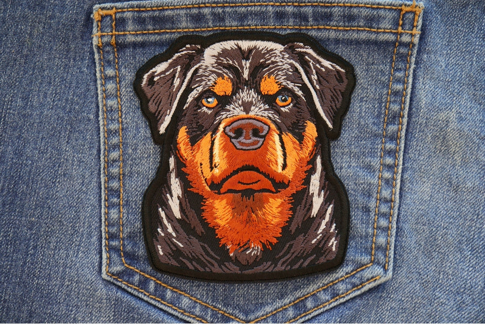 Power Rottweiler Embroidered Patch stitching detail