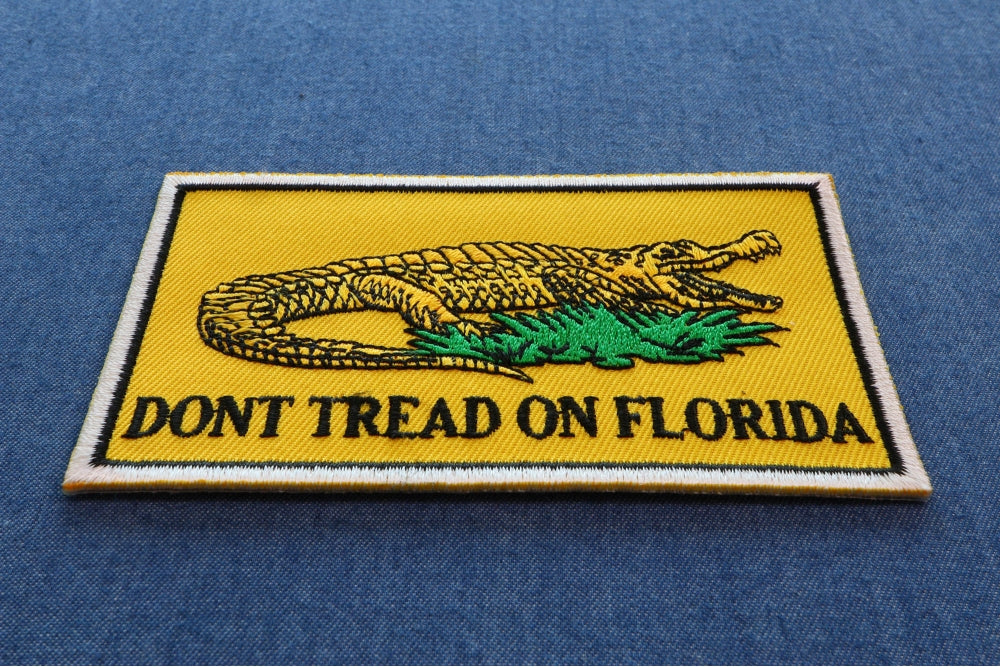 Don't Tread on Florida Embroidered Patch reverse and construction view