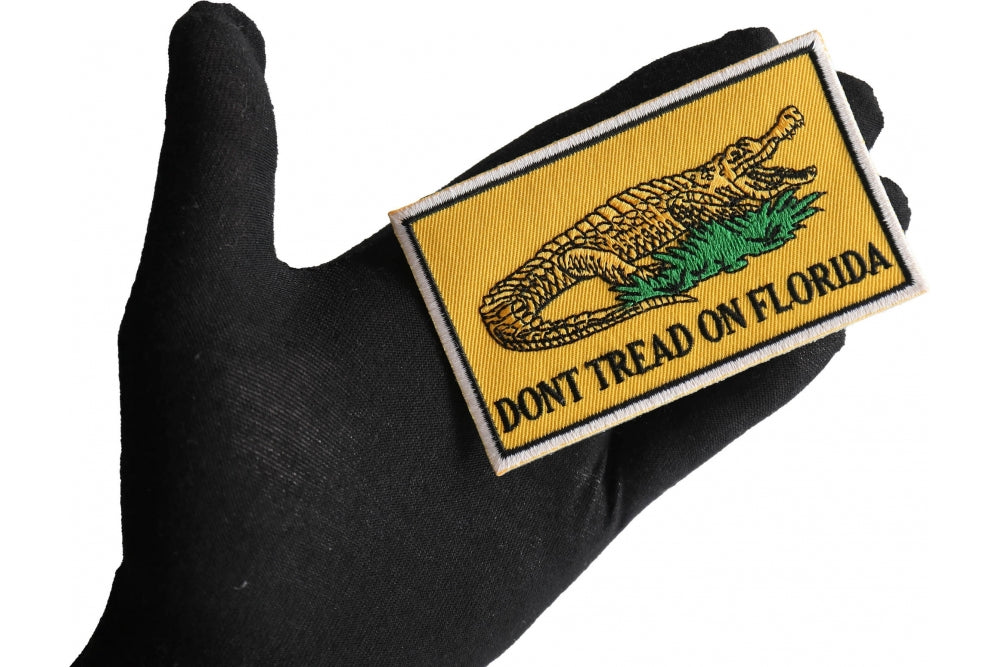 Don't Tread on Florida Embroidered Patch shown for scale