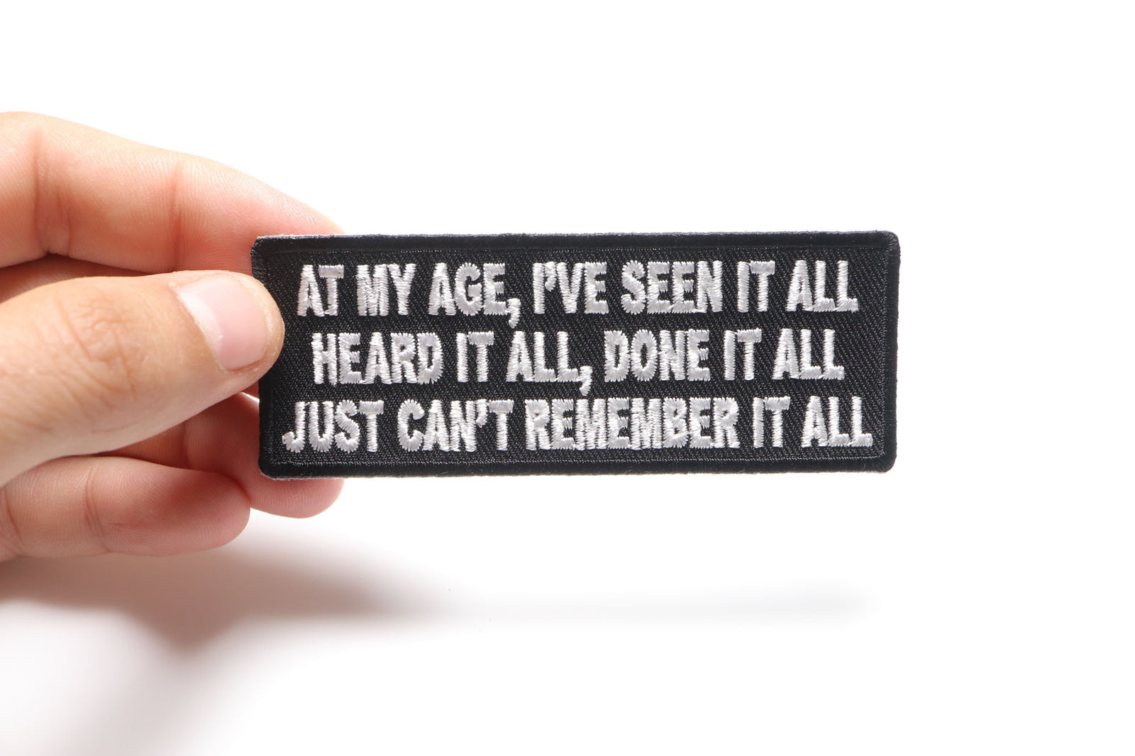Seen It All Embroidered Patch reverse and construction view