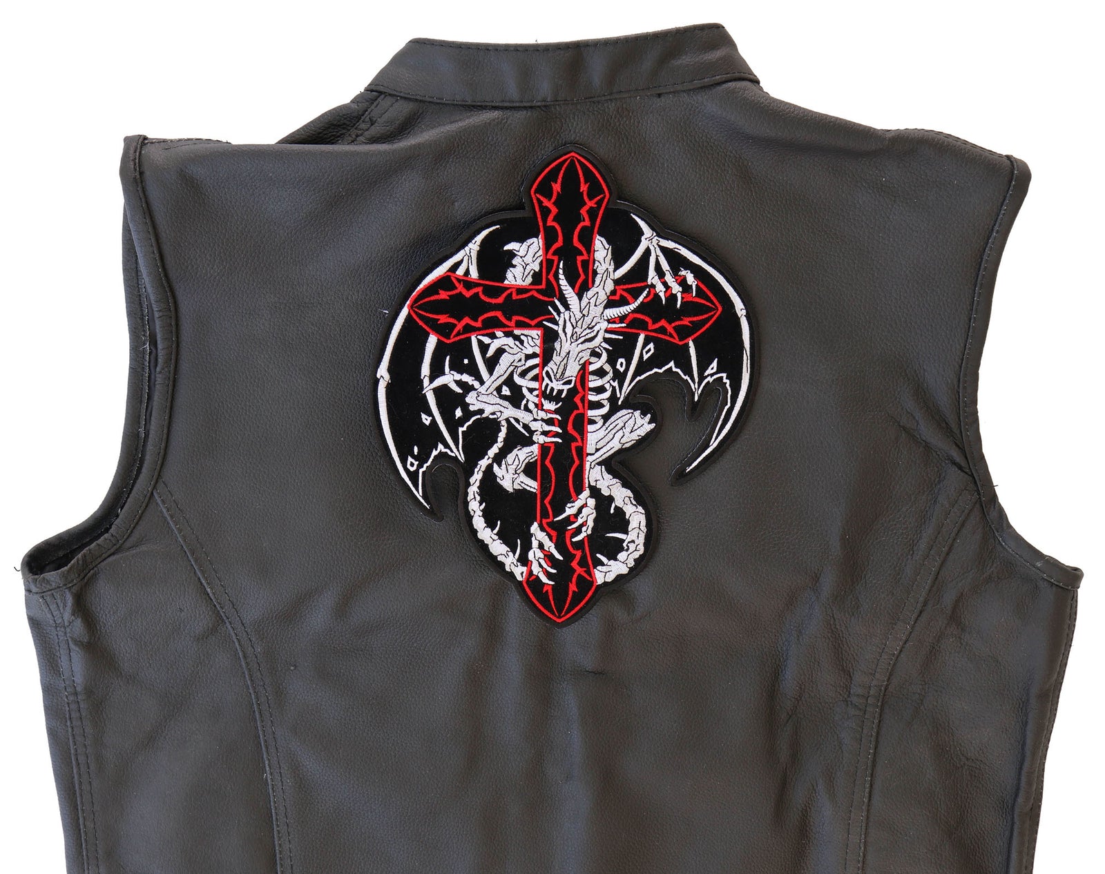Dragon Skeleton Cross Embroidered Patch product image 4