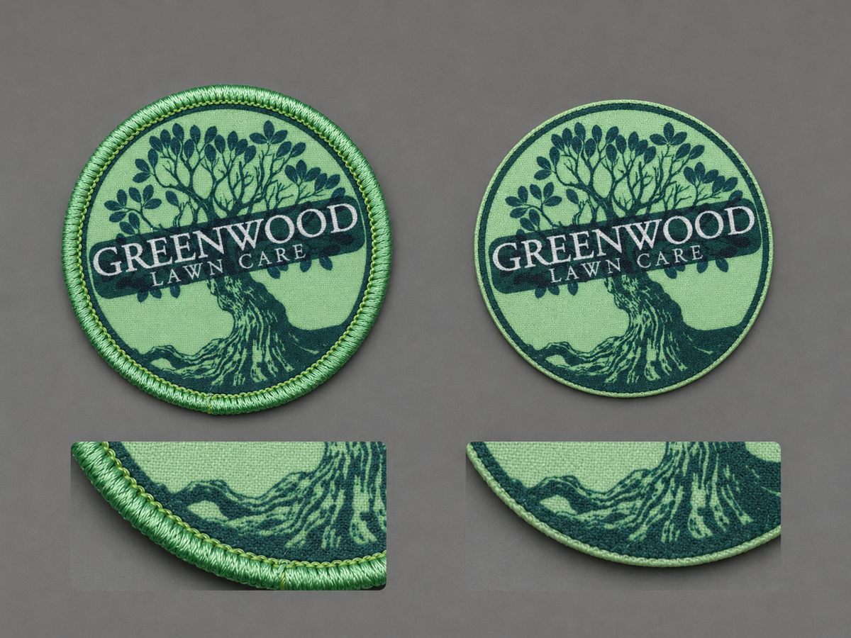 Embroidered patch border construction comparison