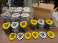 Completed bulk embroidered patch order ready for packing