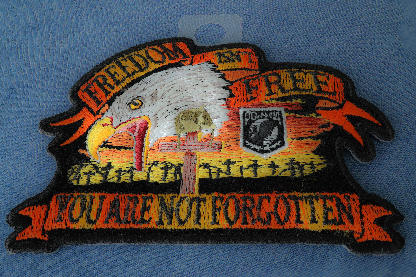 Freedom Isn't Free Eagle Embroidered Patch stitching detail