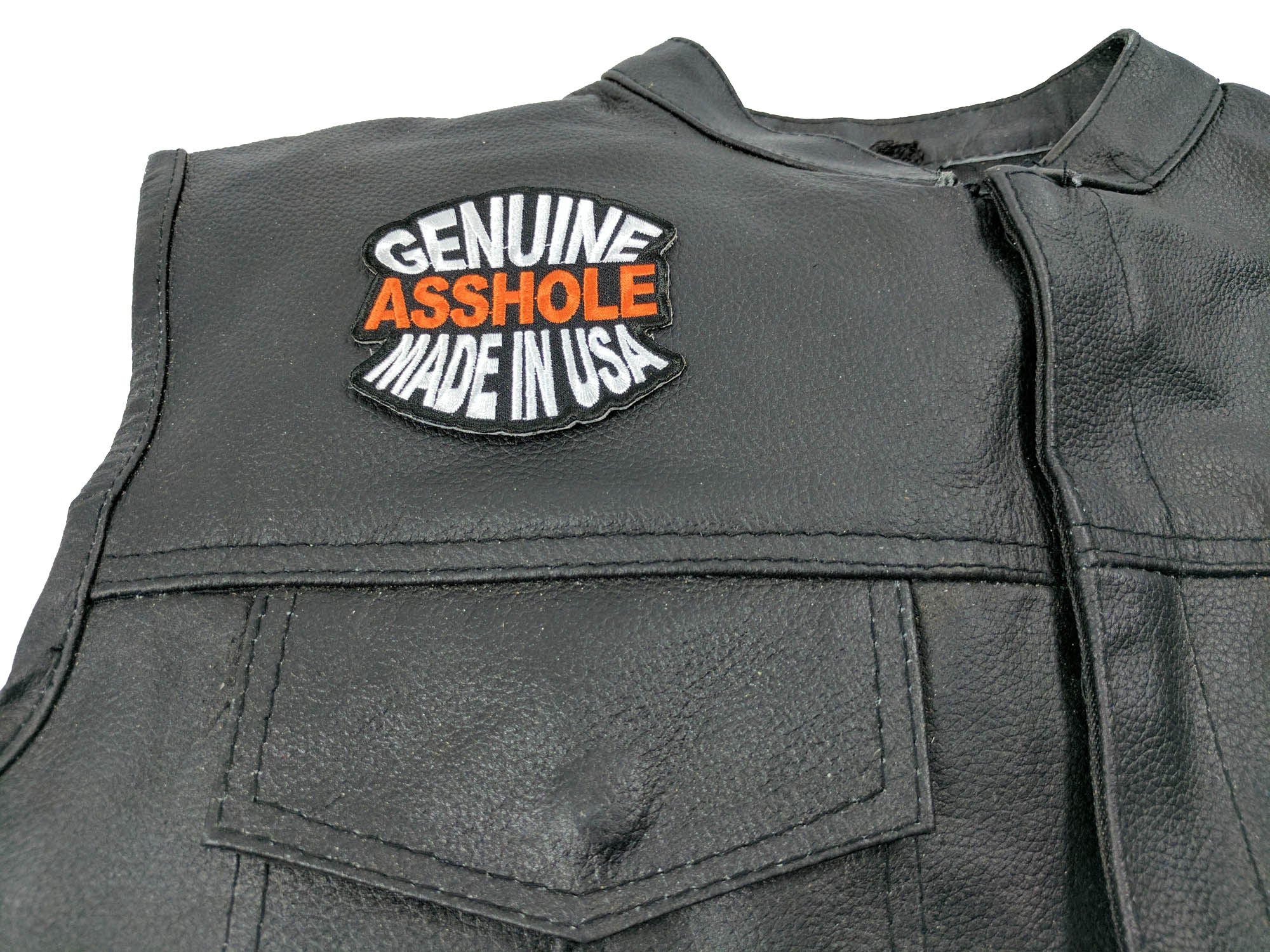 Genuine Asshole Made In USA Patch (  3 x 2.75 inches )