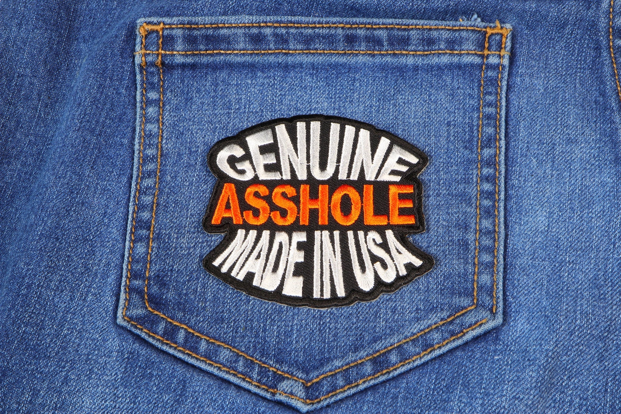 Genuine Asshole Made In USA Patch (  3 x 2.75 inches )
