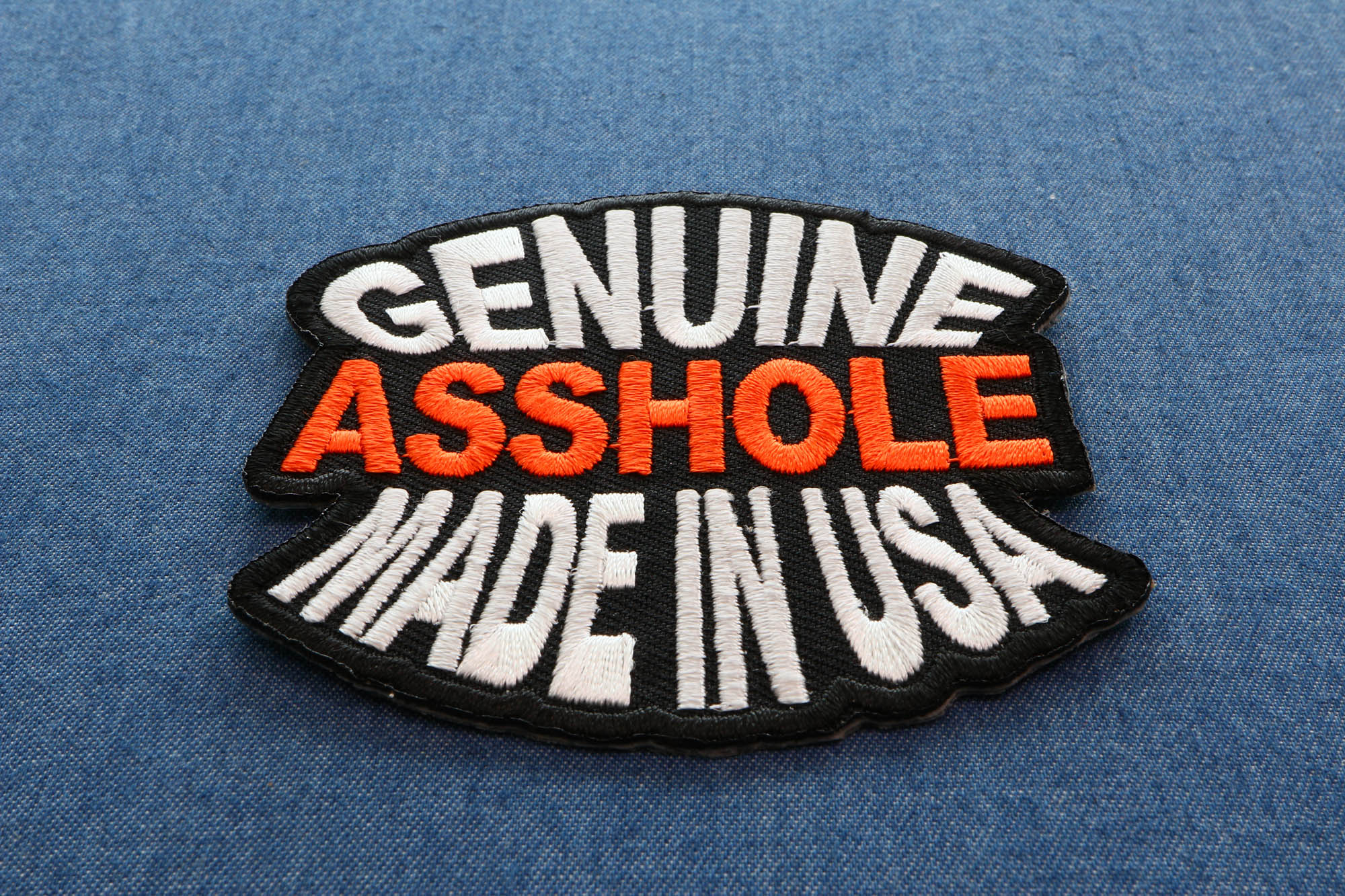 Genuine Asshole Made In USA Patch (  3 x 2.75 inches )