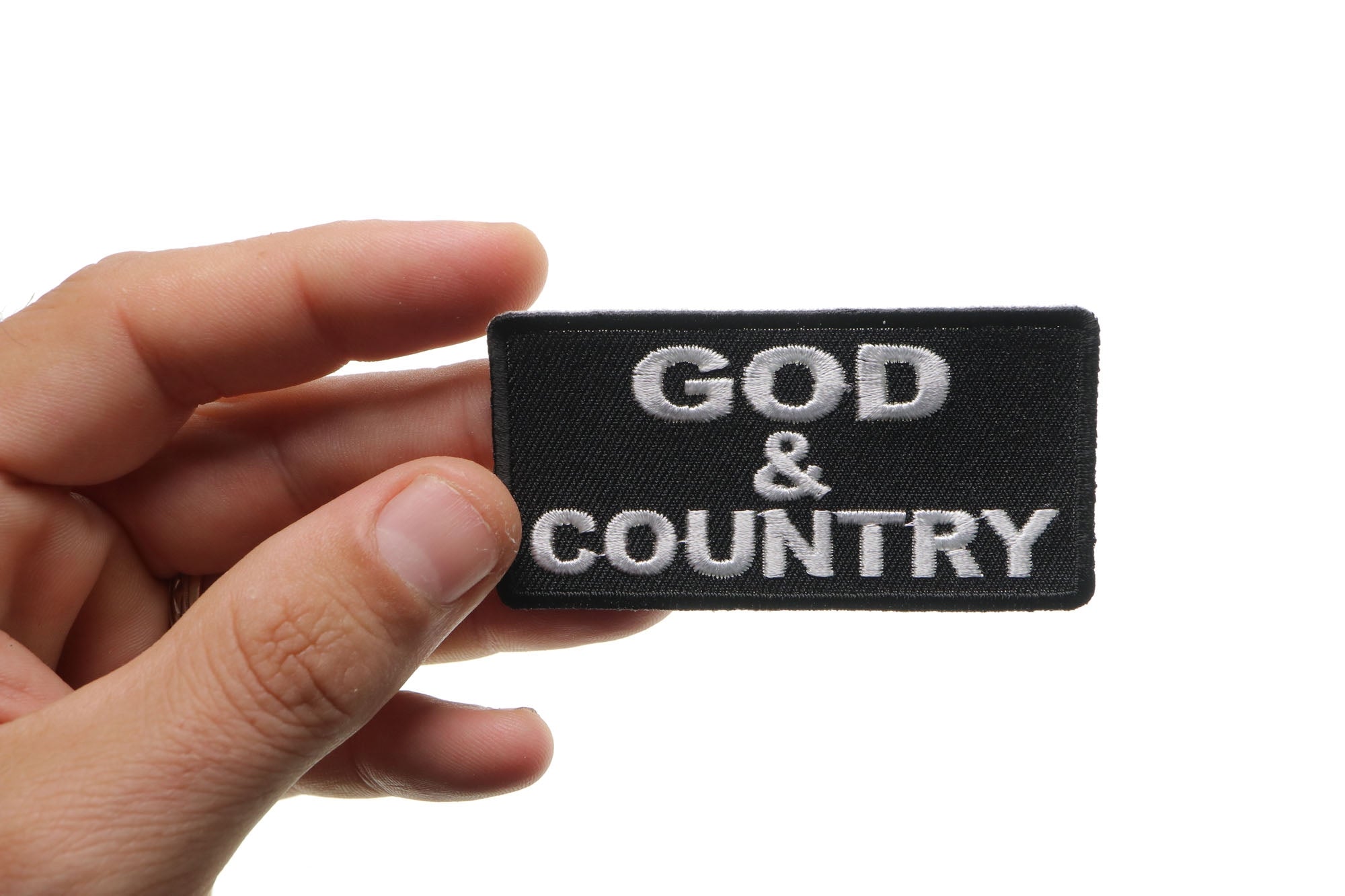 God and Country Christian Patch - A Bold Tribute to Faith and Patriotism ( 3 x 2  inches )