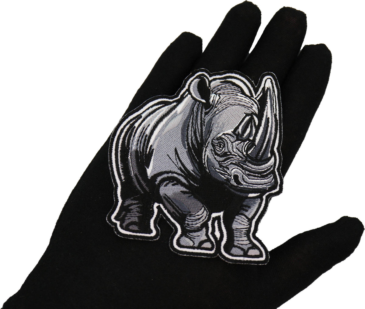 Gray Rhino Embroidered Patch additional product view