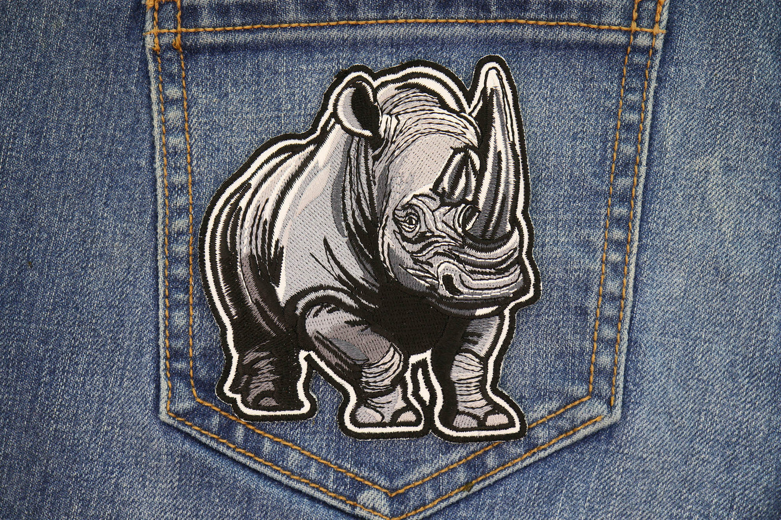 Gray Rhino Embroidered Patch alternate product view