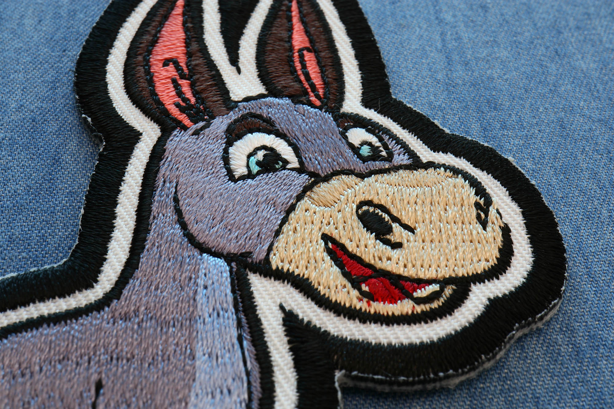 Happy Donkey Patch – Unique Iron-On Patch for Bags, Jackets, and More (  3 x 3.5 inches )