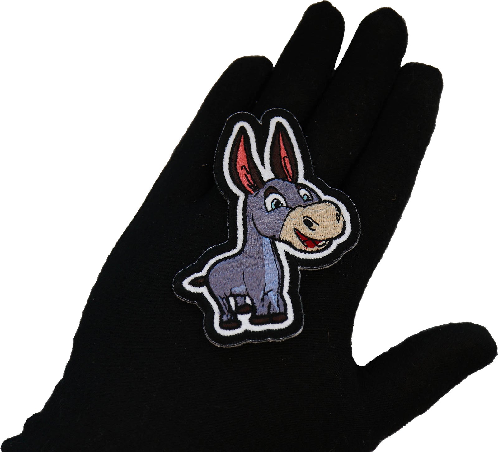 Happy Donkey Embroidered Patch stitching detail