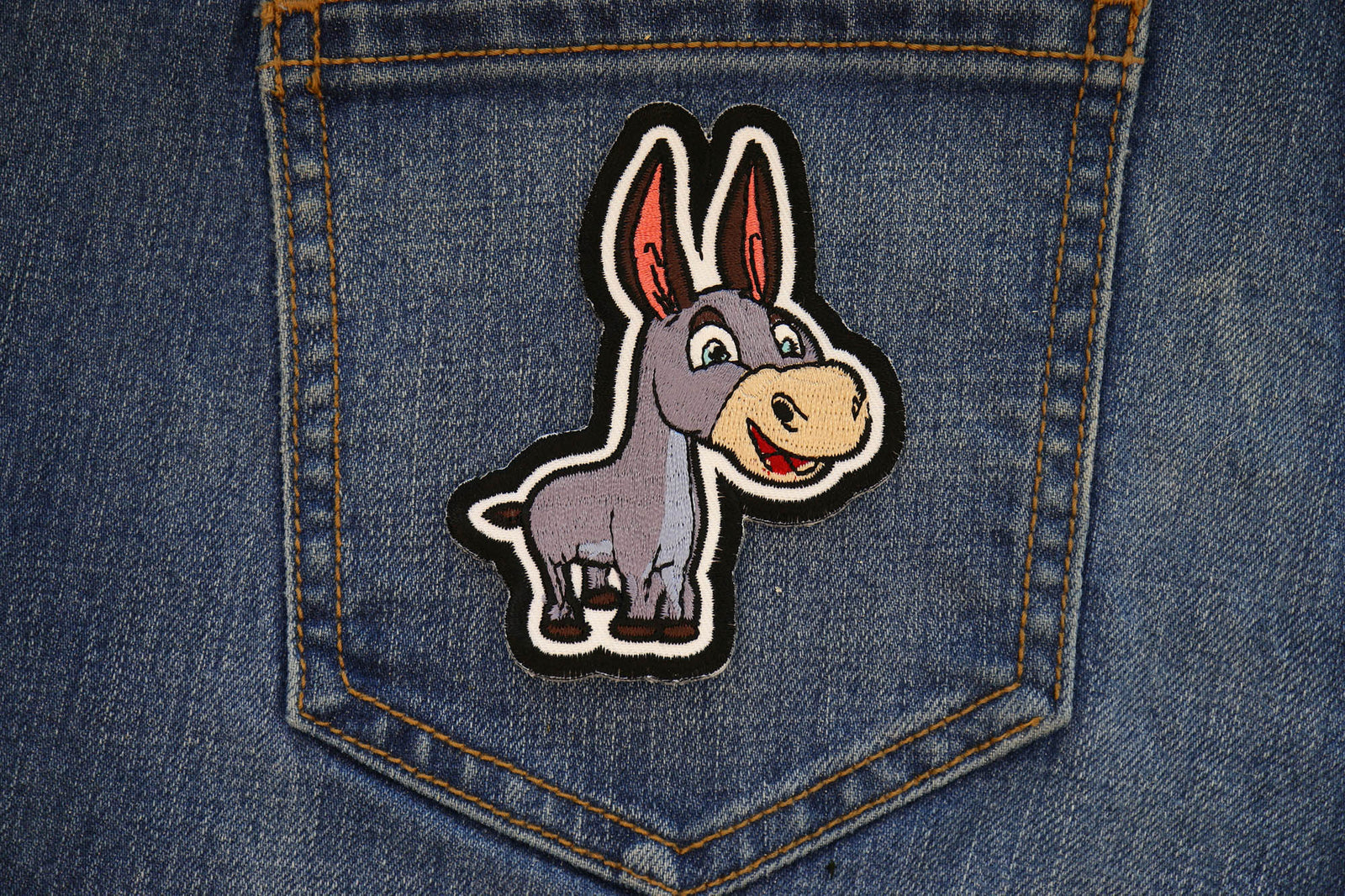 Happy Donkey Embroidered Patch additional product view