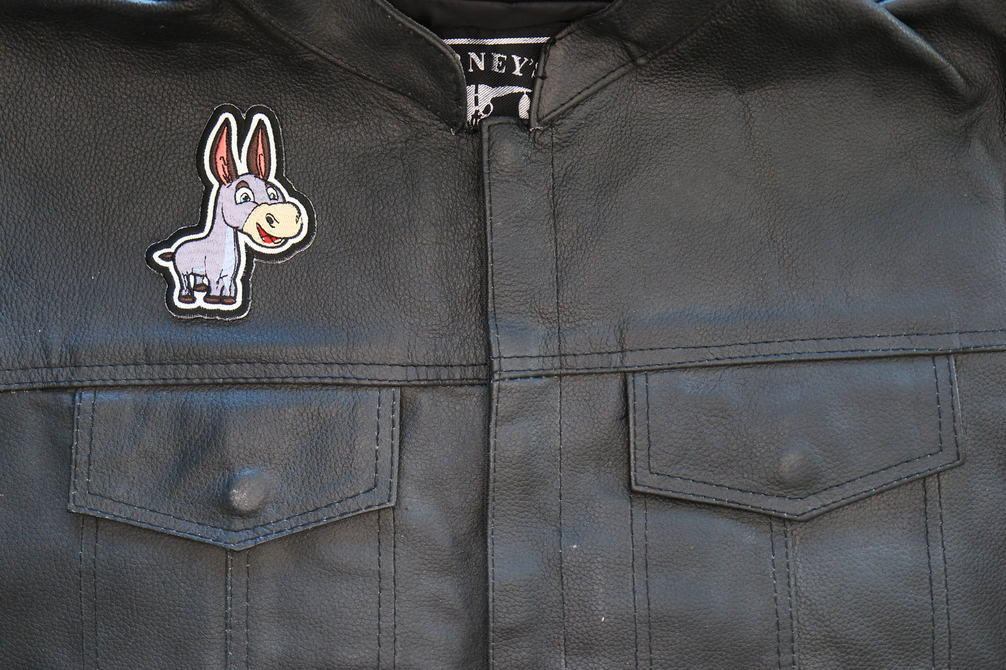Happy Donkey Patch – Unique Iron-On Patch for Bags, Jackets, and More (  3 x 3.5 inches )