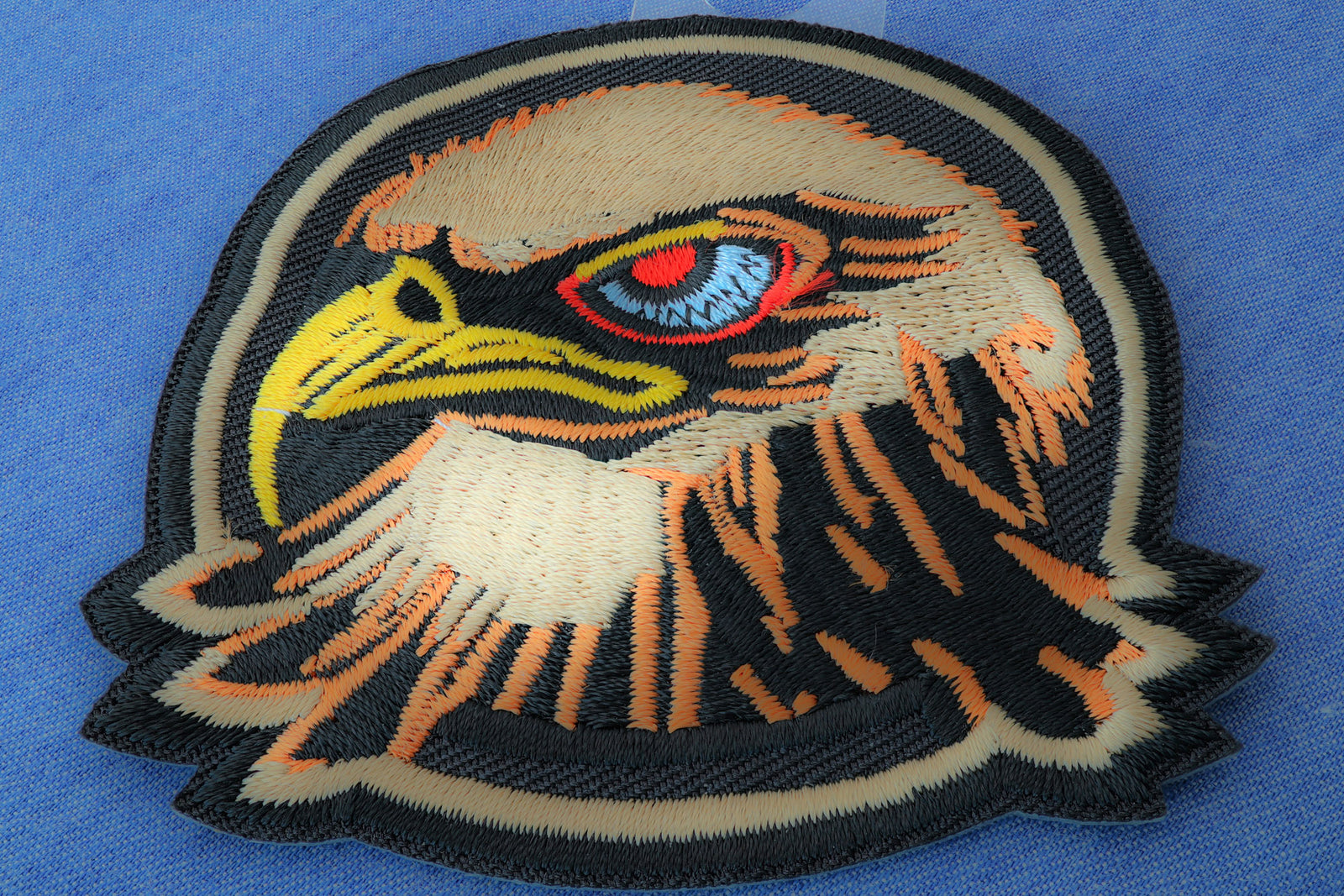 Hawk Embroidered Patch reverse and construction view