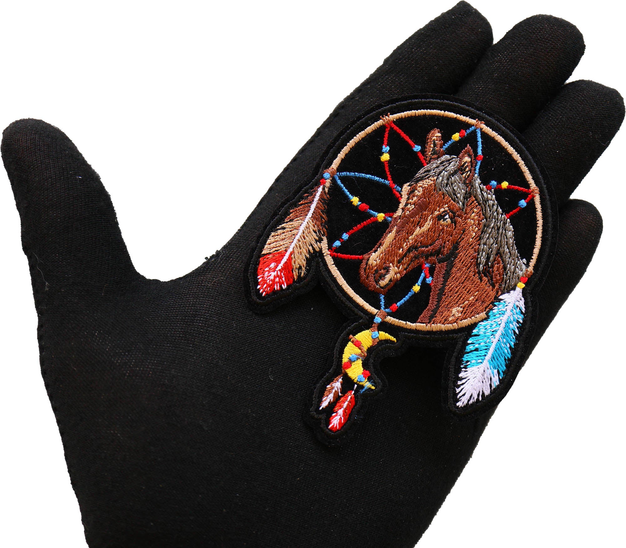 Horse in Dreamcatcher Iron-On Patch – Artistic Embroidery Patch a Native-Inspired Flair ( 3 x 4 inche )