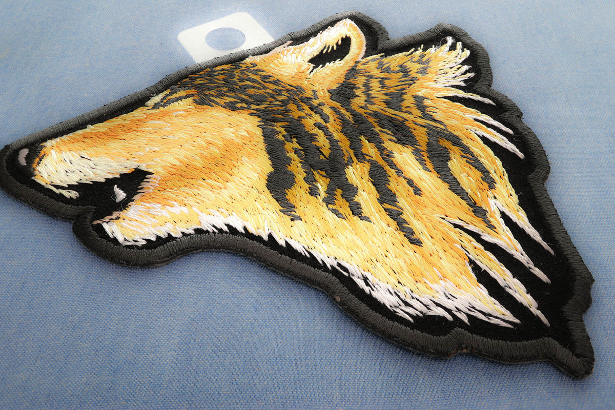 Howling Wolf Embroidered Patch apparel application view