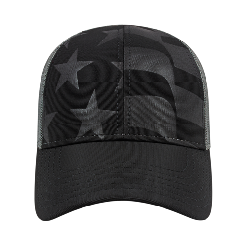 Flag Embossed Trucker Cap with Ventilated Mesh