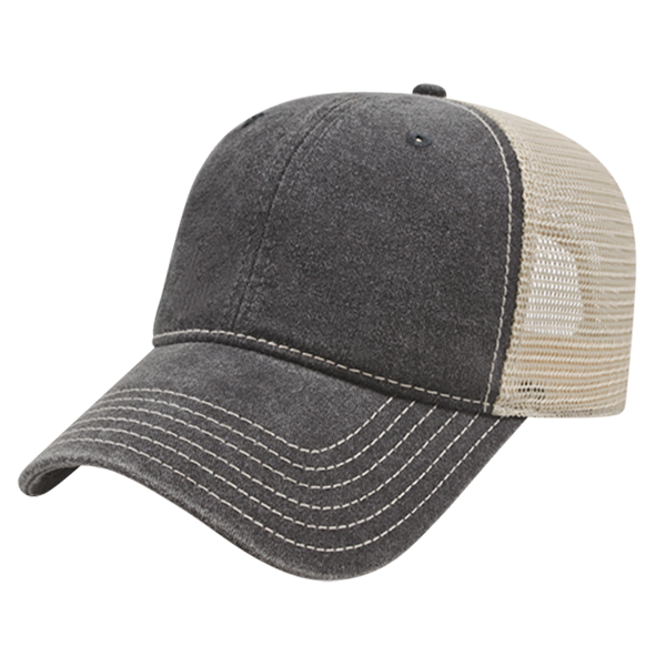 Vintage Washed Pigment-Dyed Cap with Mesh Back