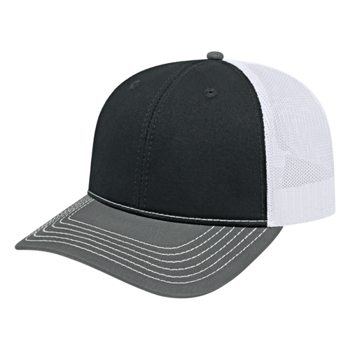 Color Block Trucker Hat with Mesh Back