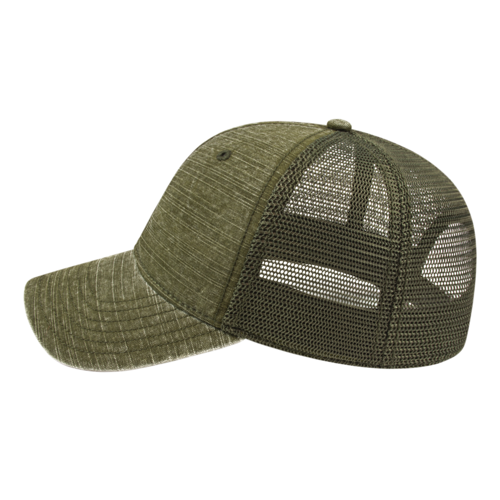 Washed Slub Cotton Mesh Back Cap