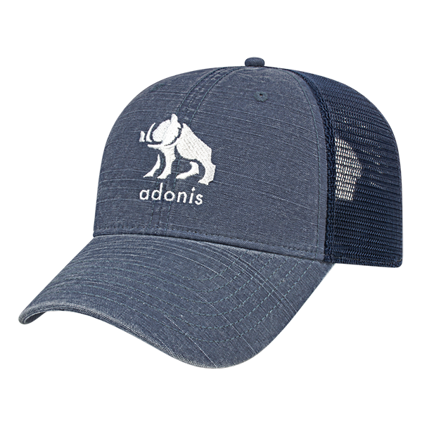 Washed Slub Cotton Mesh Back Cap