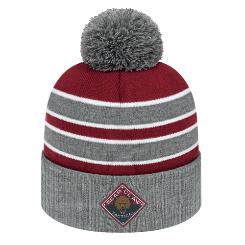 Double Stripe Knit Cap with Ribbed Cuff