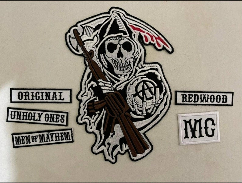 Son of Anarchy California MC – 35 cm Embroidered Patch Set ( 5x5 inche )