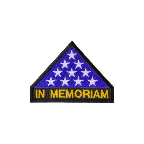 In Memoriam Folded Flag Embroidered Patch front product view