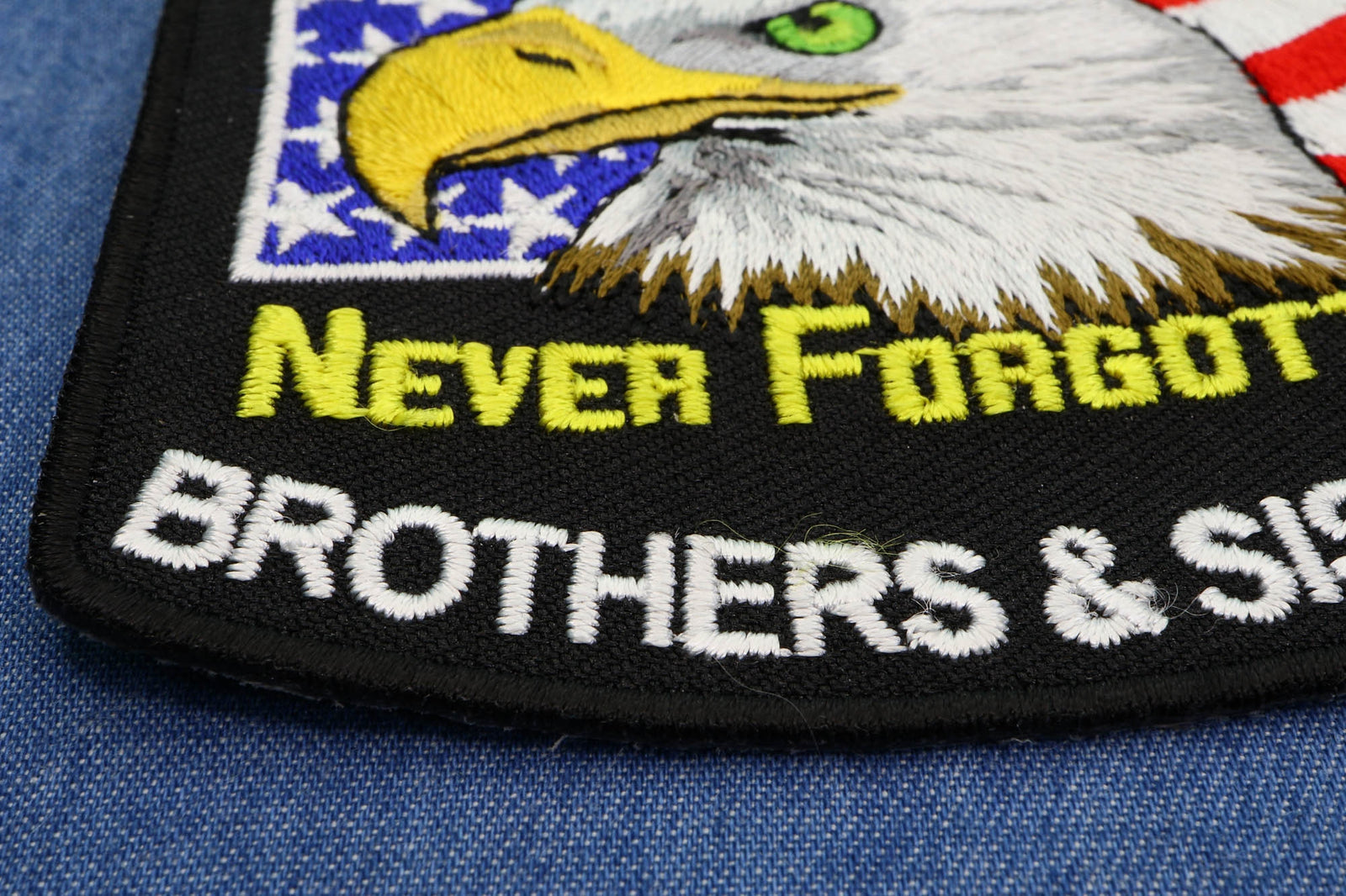 In Memory of Fallen Military Embroidered Patch stitching detail