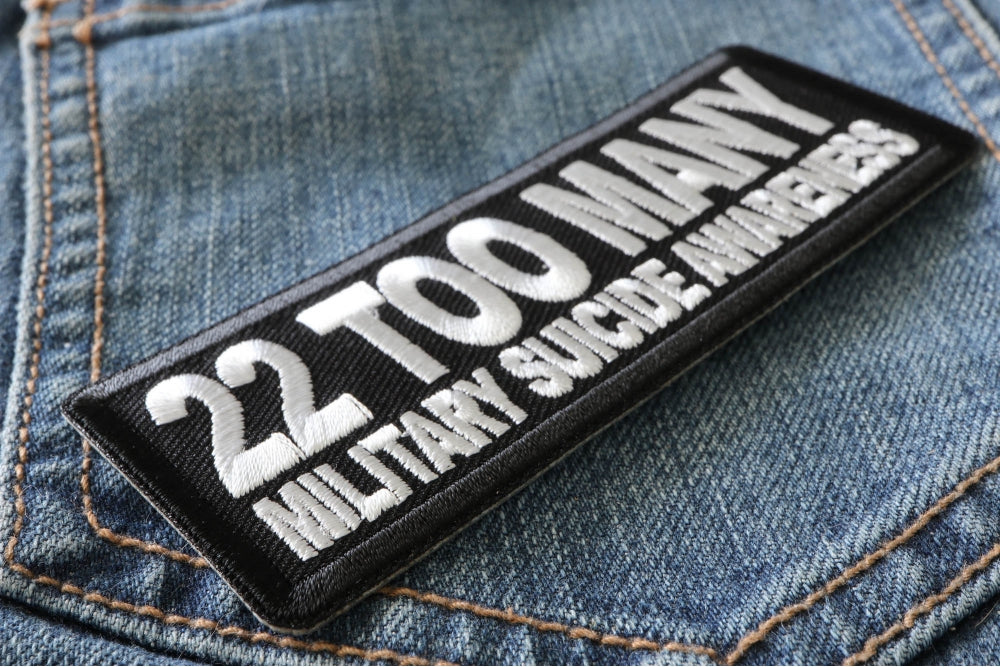22 Too Many Awareness Embroidered Patch reverse and construction view