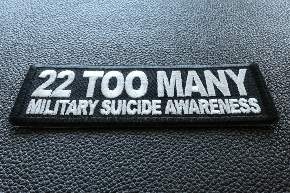 22 Too Many Awareness Embroidered Patch shown for scale
