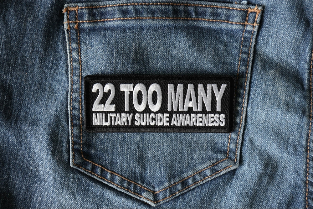 22 Too Many Awareness Embroidered Patch stitching detail