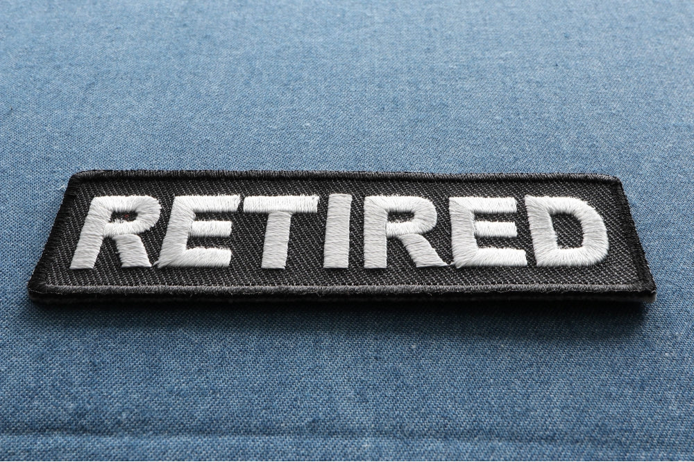 Retired Patch iron on embroidery Patche - ( 3.5 x 2 inches )