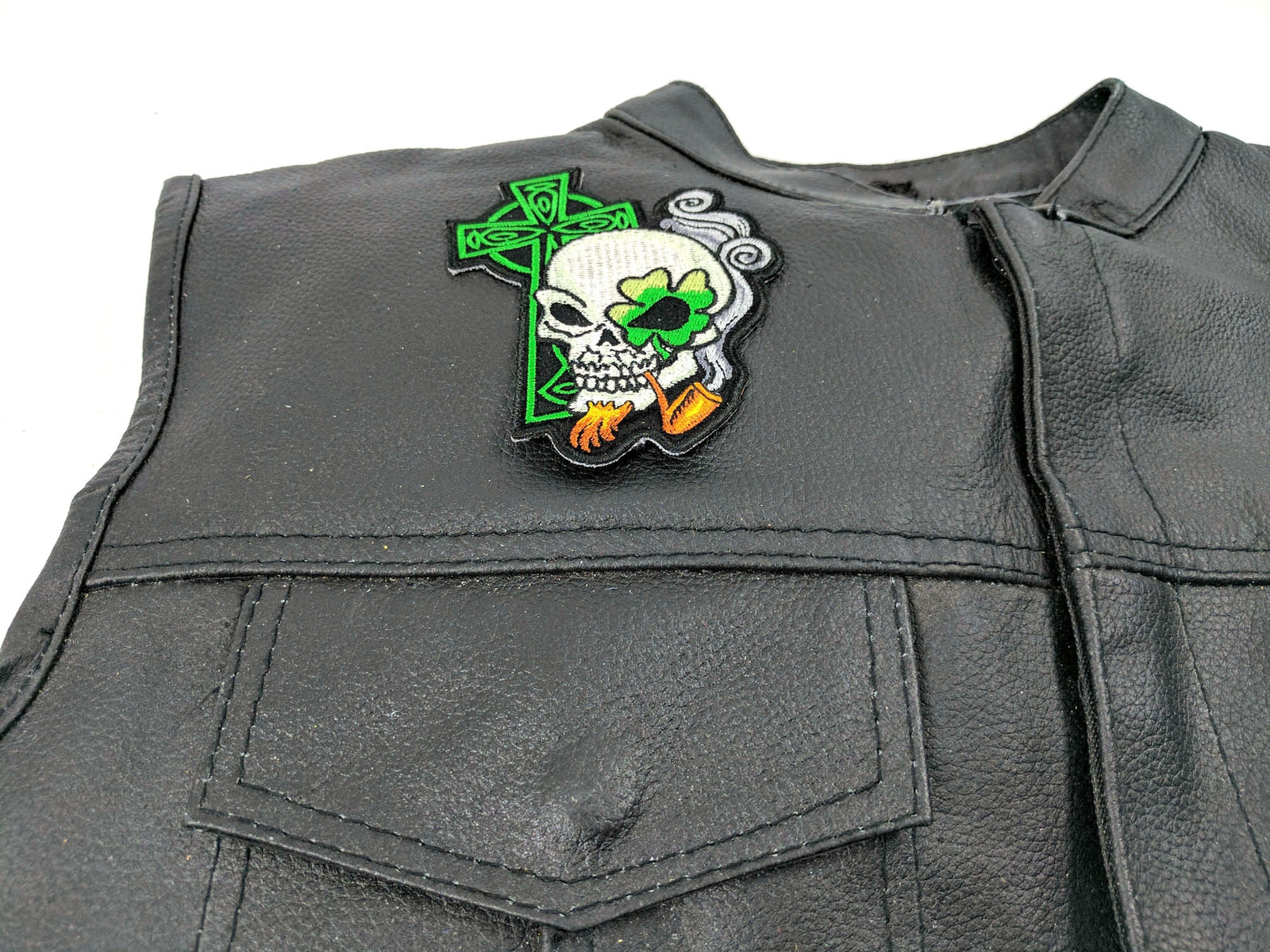 Irish Skull Cross Pipe Embroidered Patch product image 5